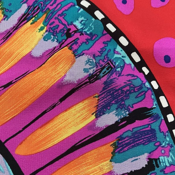 Vintage Laurel Burch Scarf Handkerchief‎ 1998 Koi Fish Square Colorful Bold Boho - Picture 4 of 5